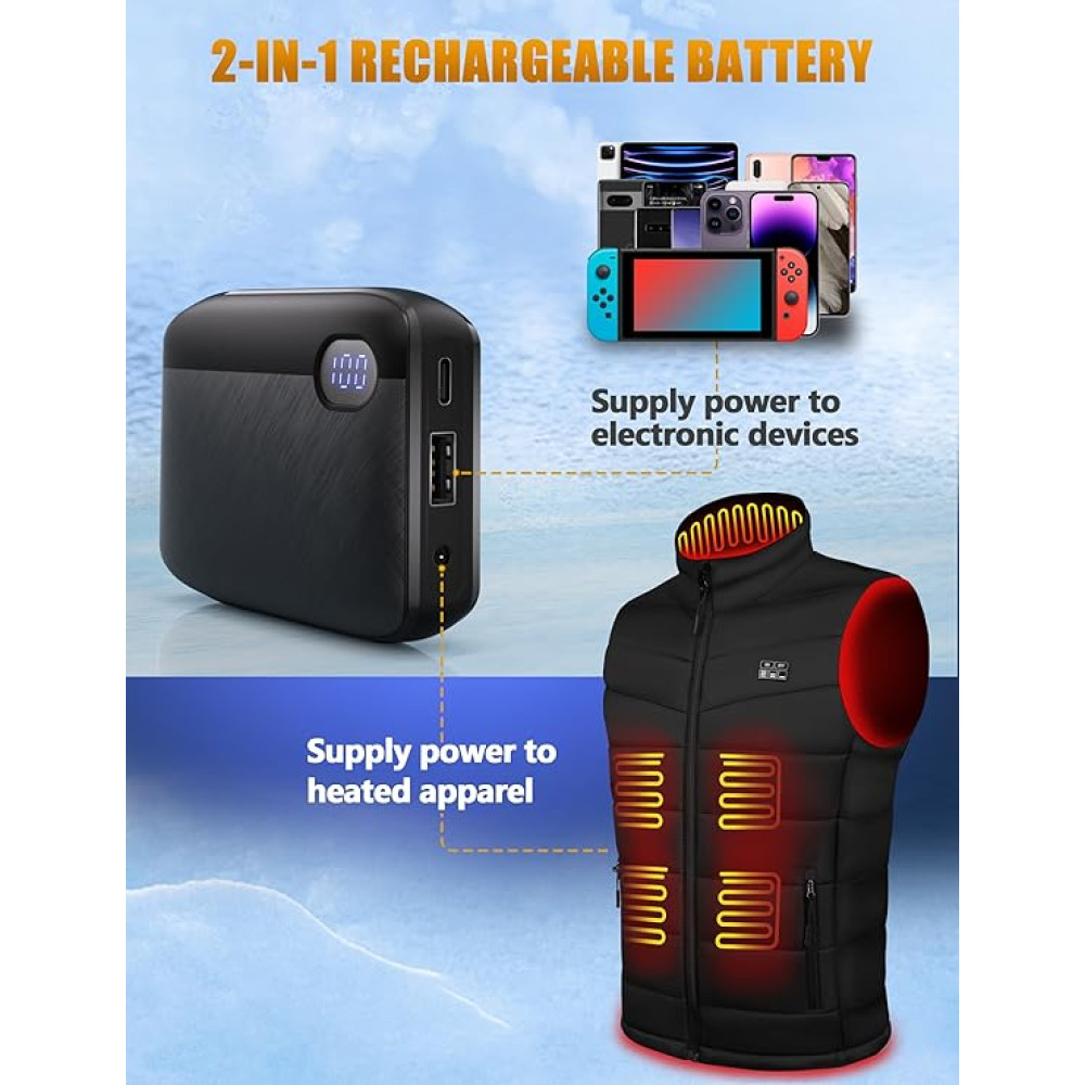 Жилет Gohero с подогревом и аккумулятором 10000 mAh