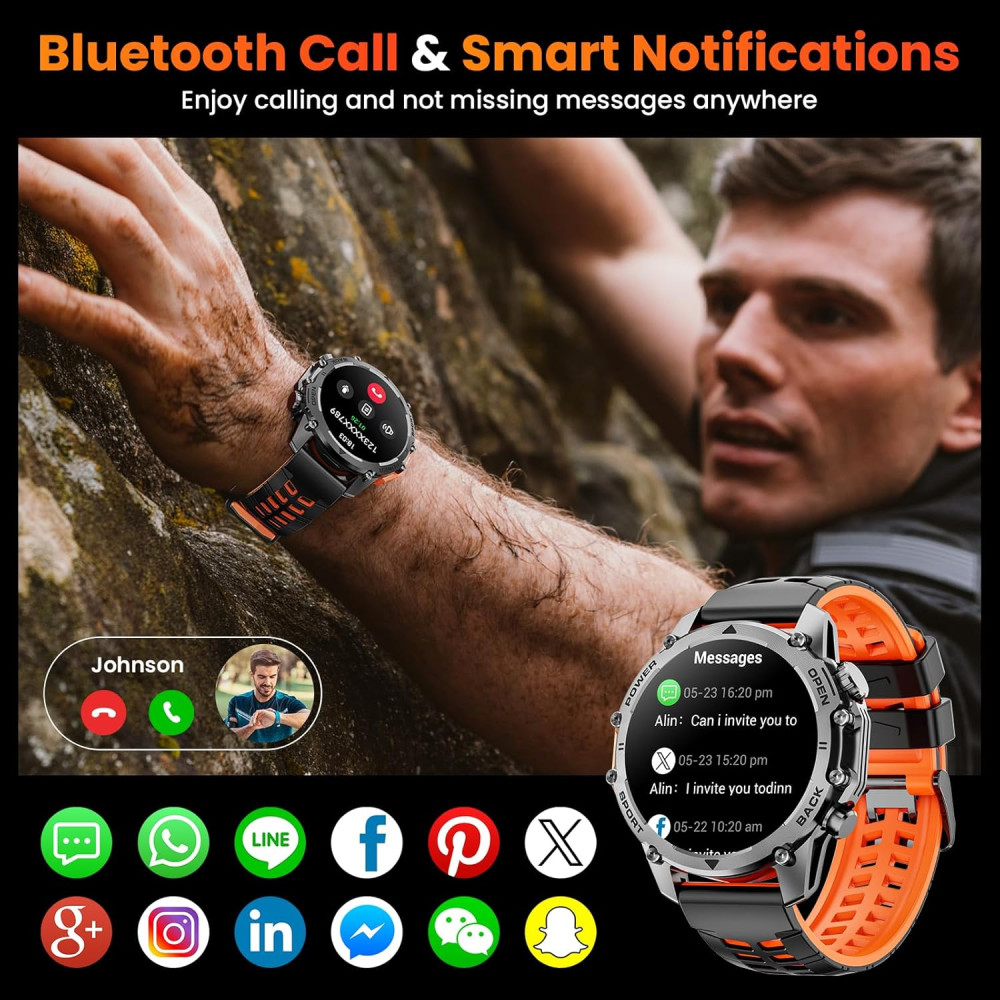 Часы Smart Watch Hwagol звонки/сообщения с двумя комплектами ремешков