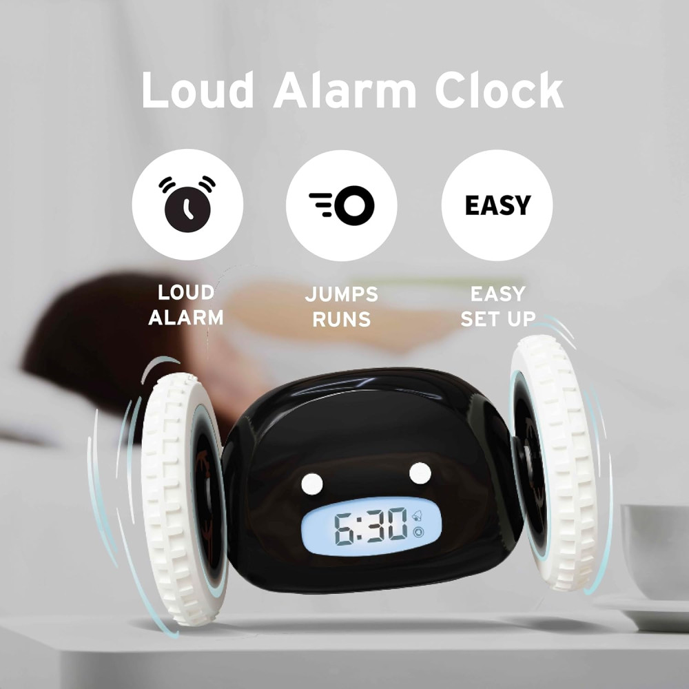 Будильник CLOCKY Loud, на убегающих колесиках (для крепко спящих)