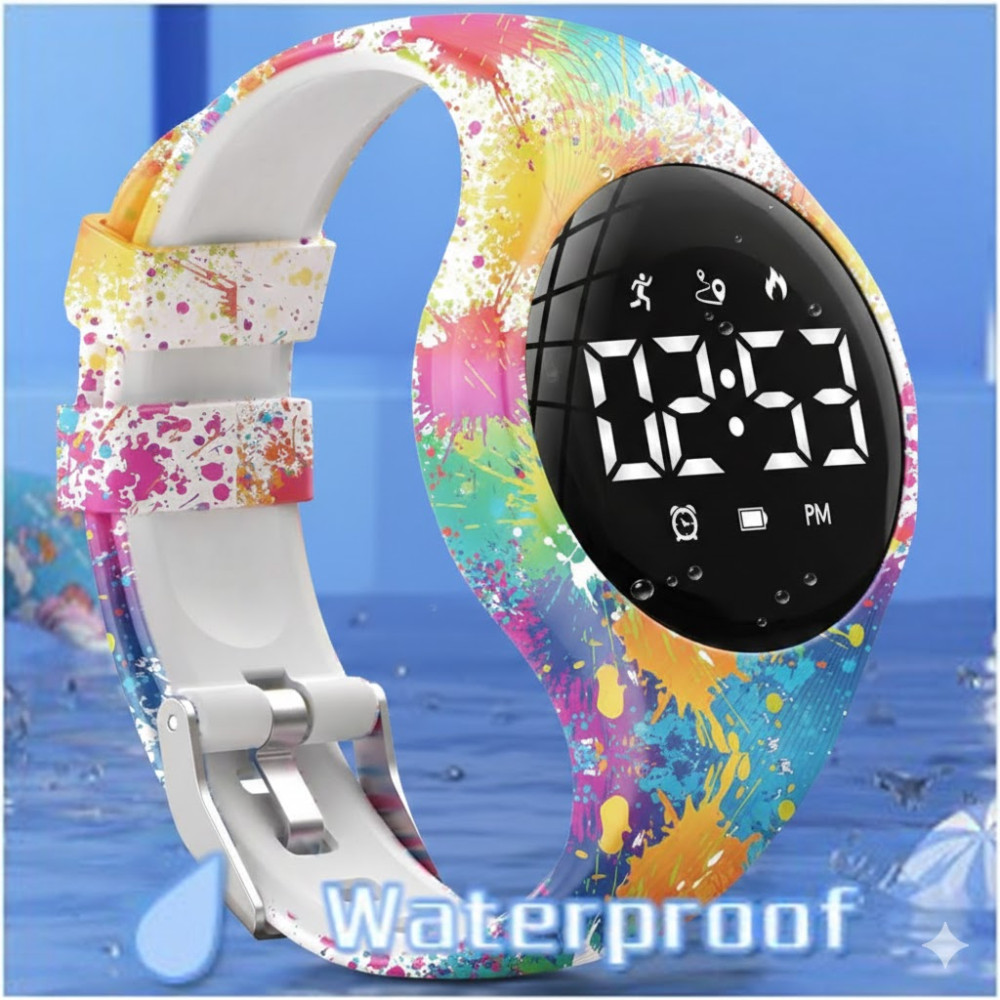Дитячий крокомір-годинник Focwony LED без Bluetooth IP67