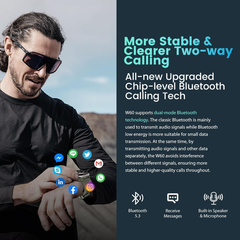 Смарт часы Blackview W60 с фонариком 900 мАh nf Bluetooth-звонки