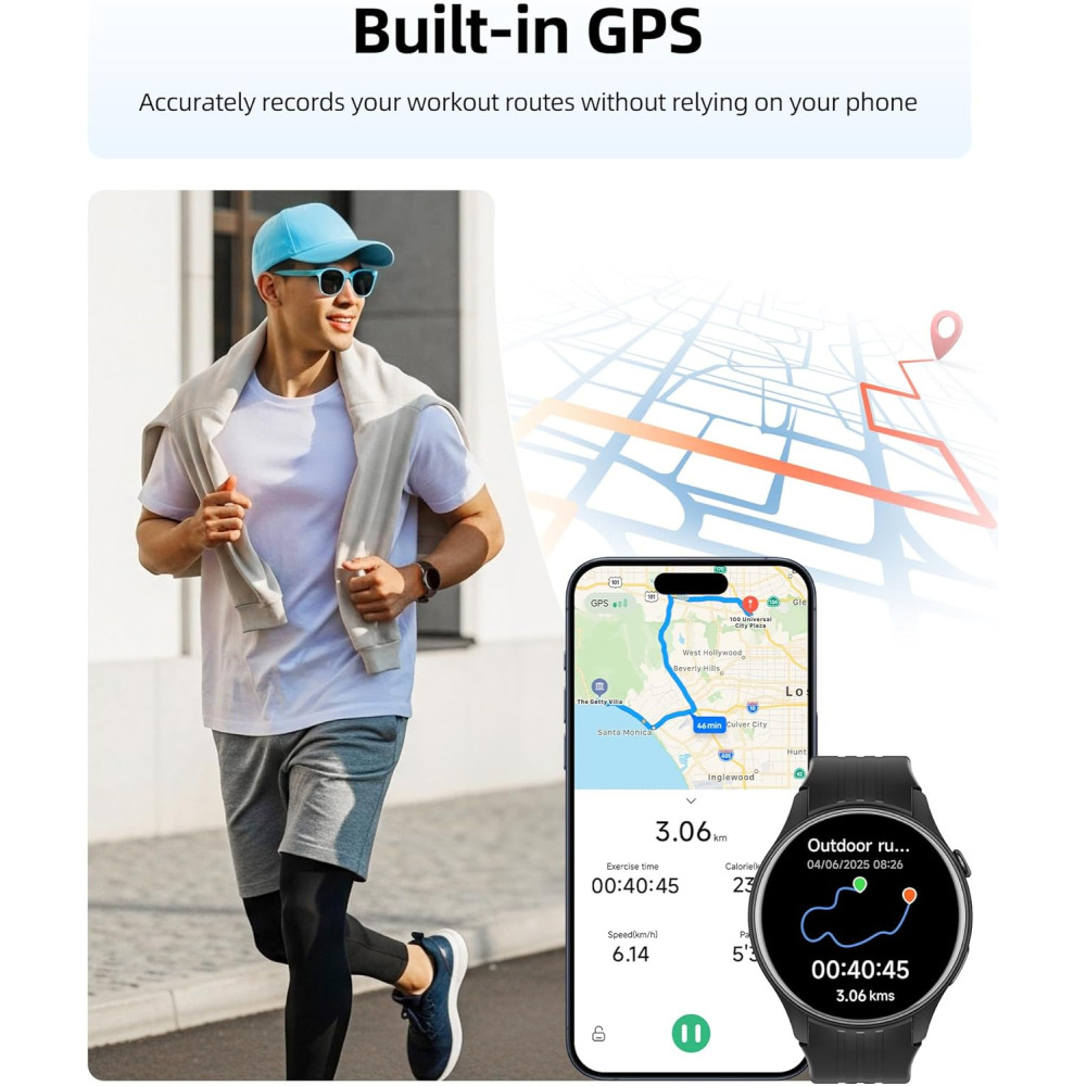 Смарт годинник Parsonver з вбудованим GPS та Bluetooth-дзвінками IP68