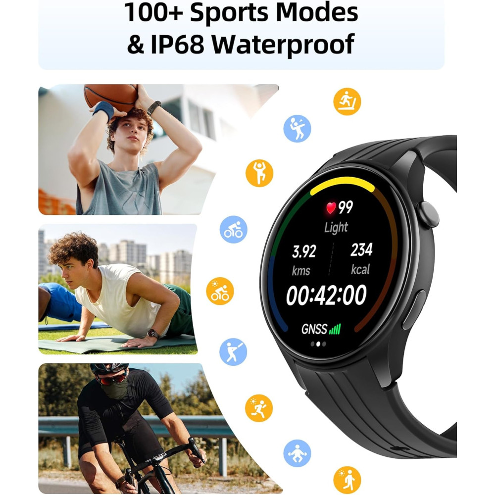 Смарт годинник Parsonver з вбудованим GPS та Bluetooth-дзвінками IP68