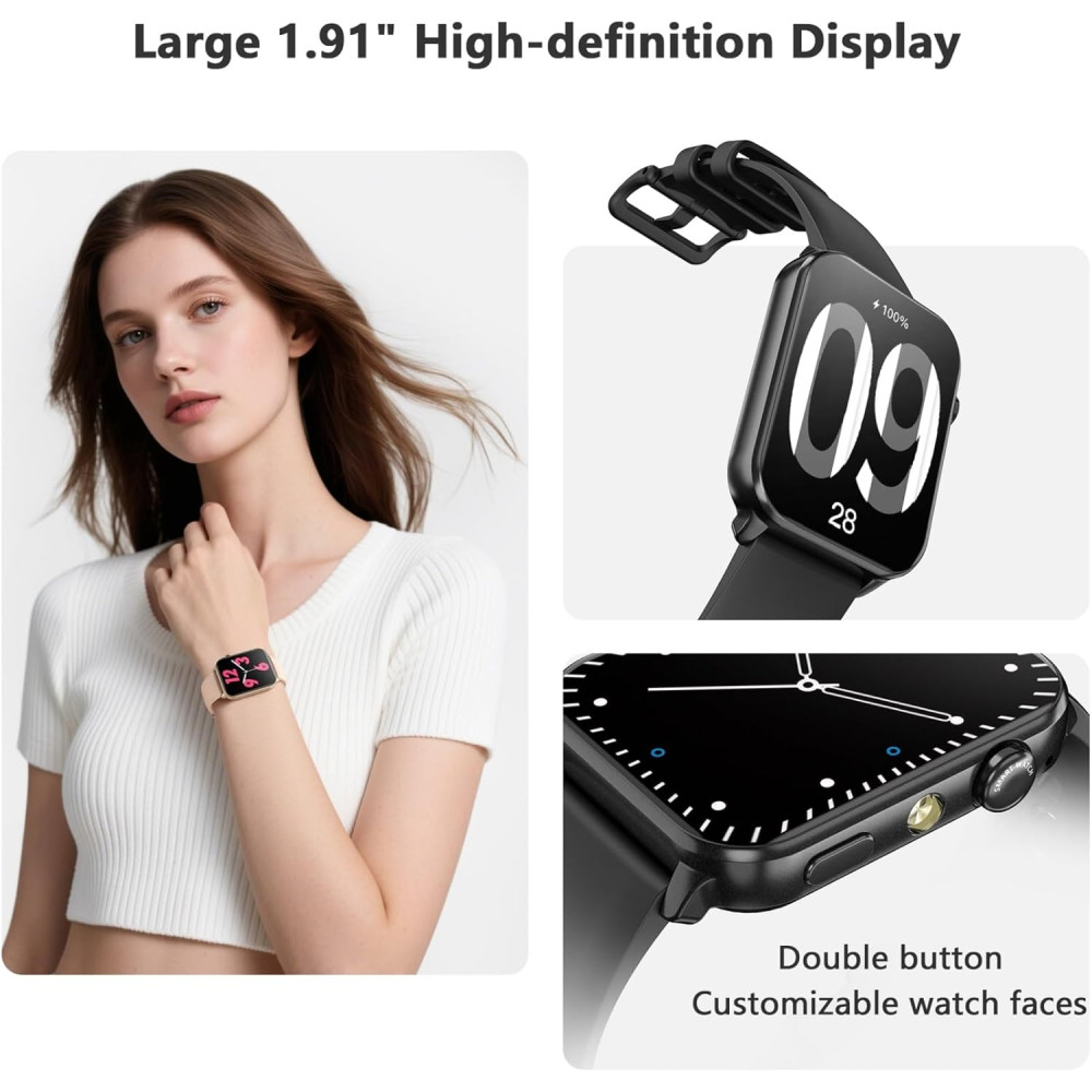 Смарт-годинник Blackview HD екран Bluetooth дзвінки та LED ліхтарик
