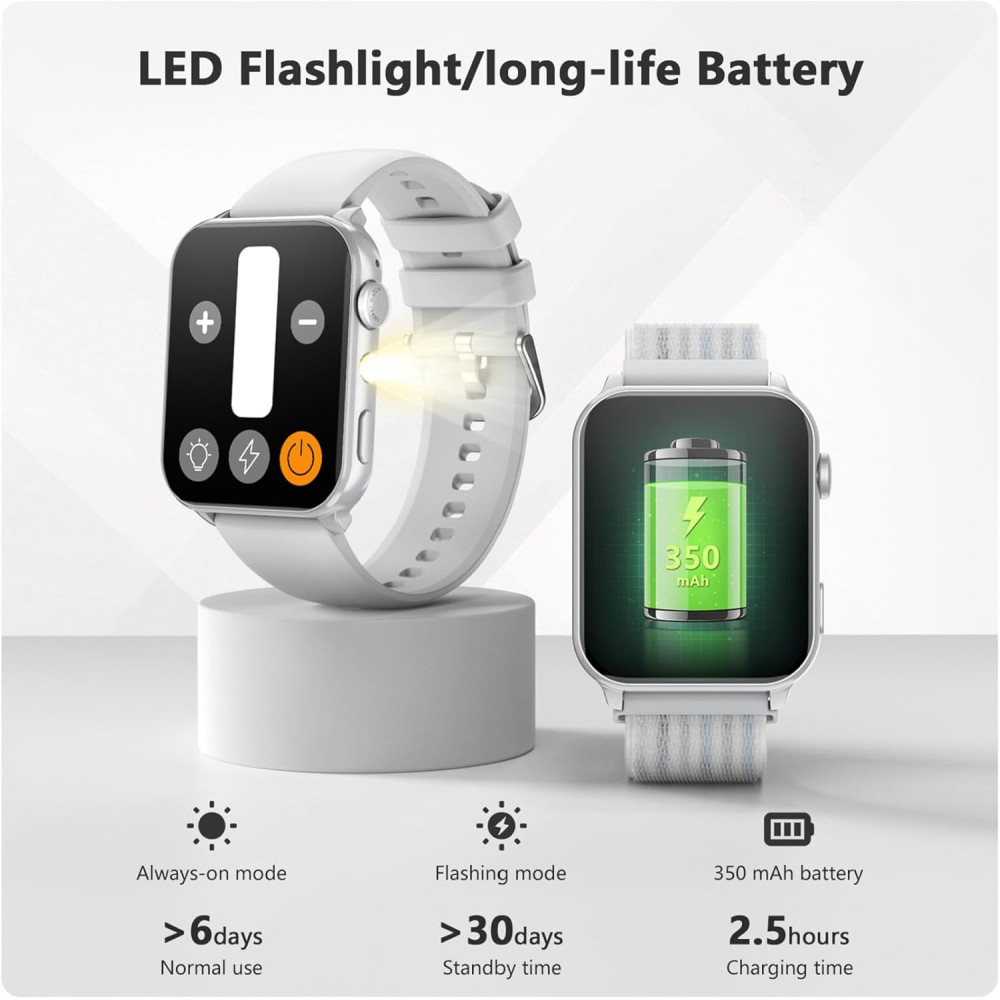 Смарт-годинник Blackview HD екран Bluetooth дзвінки та LED ліхтарик
