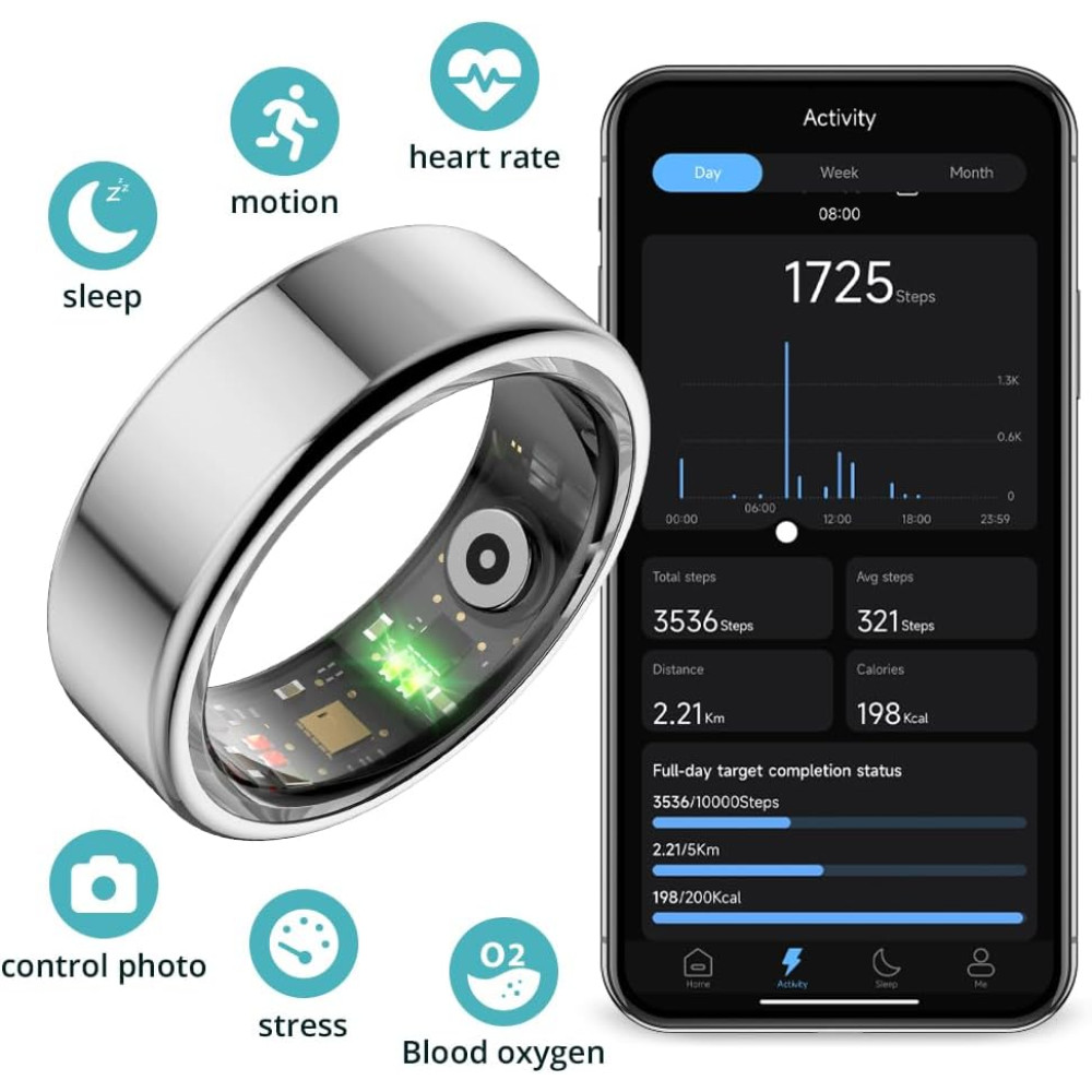 Смарт кільце COLMI Bluetooth з кейсом для зарядки розмір 18,9 мм