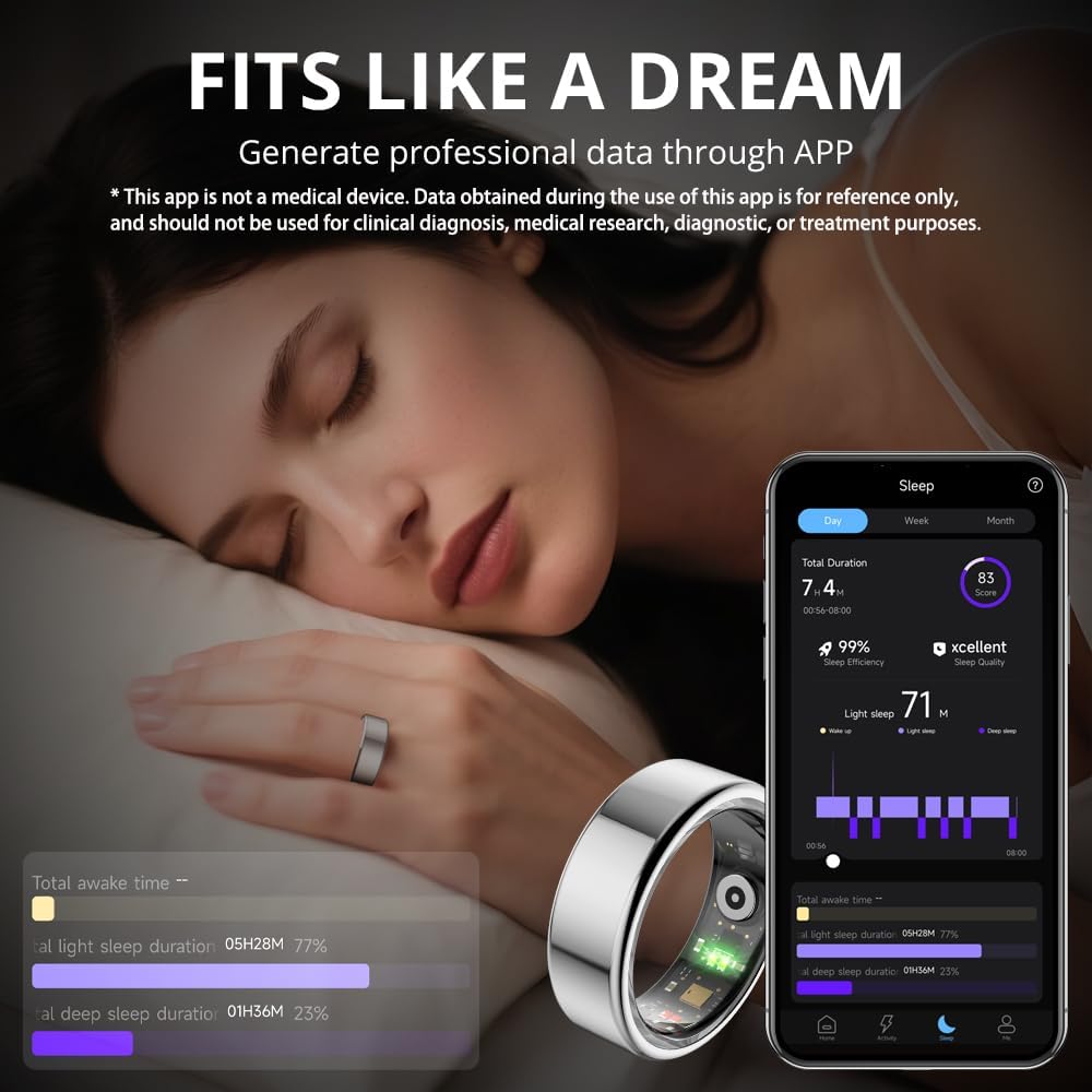 Смарт кільце COLMI Bluetooth з кейсом для зарядки розмір 18,9 мм