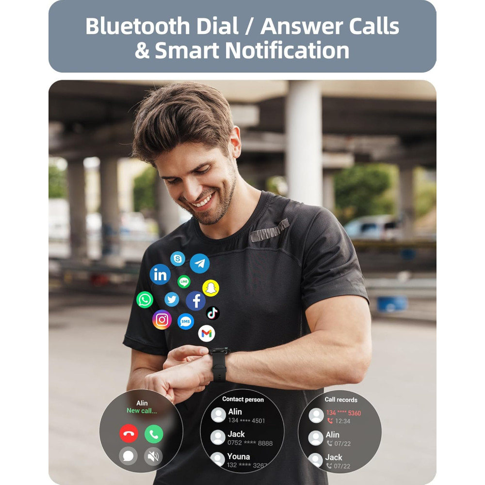 Смарт годинник Parsonver SR1 Bluetooth дзвінки IP68 пульс SpO2