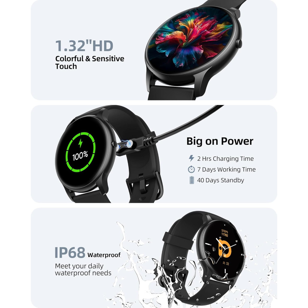 Смарт годинник Parsonver SR1 Bluetooth дзвінки IP68 пульс SpO2