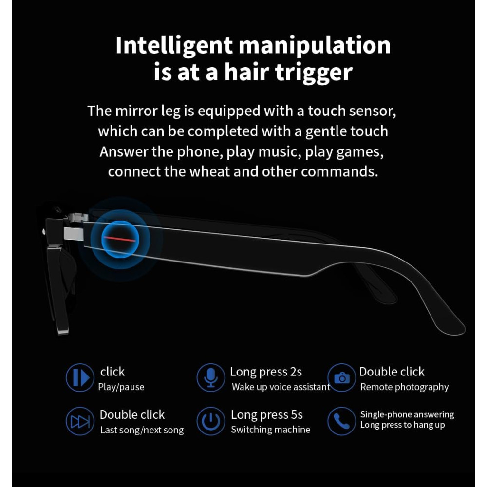 Умные очки E13 Bluetooth Audio Smart Glasses с сенсорным управлением