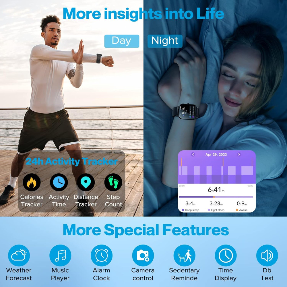Смарт-часы Aptkdoe с Bluetooth-звонками, для iOS и Android