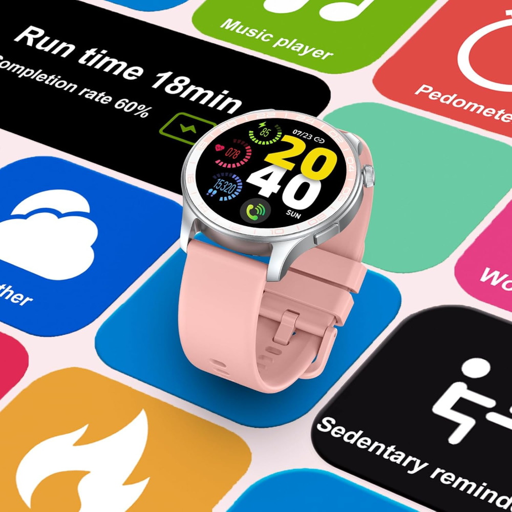 Смарт-годинник Fempoin з HD-дисплеєм 1,43 дюйма та функцією дзвінків по Bluetooth, IP68 для Android iOS