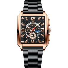 Мужские часы JewelryWe из нержавеющей стали, водонепроницаемые аналоговые кварцевые часы