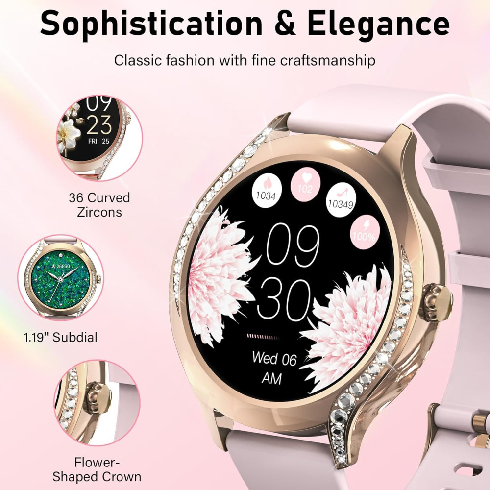 Смарт годинник ETELIAR з Bluetooth 5.3, HD-дисплеєм 1,19 дюйма, захистом IP68 для iOS та Android