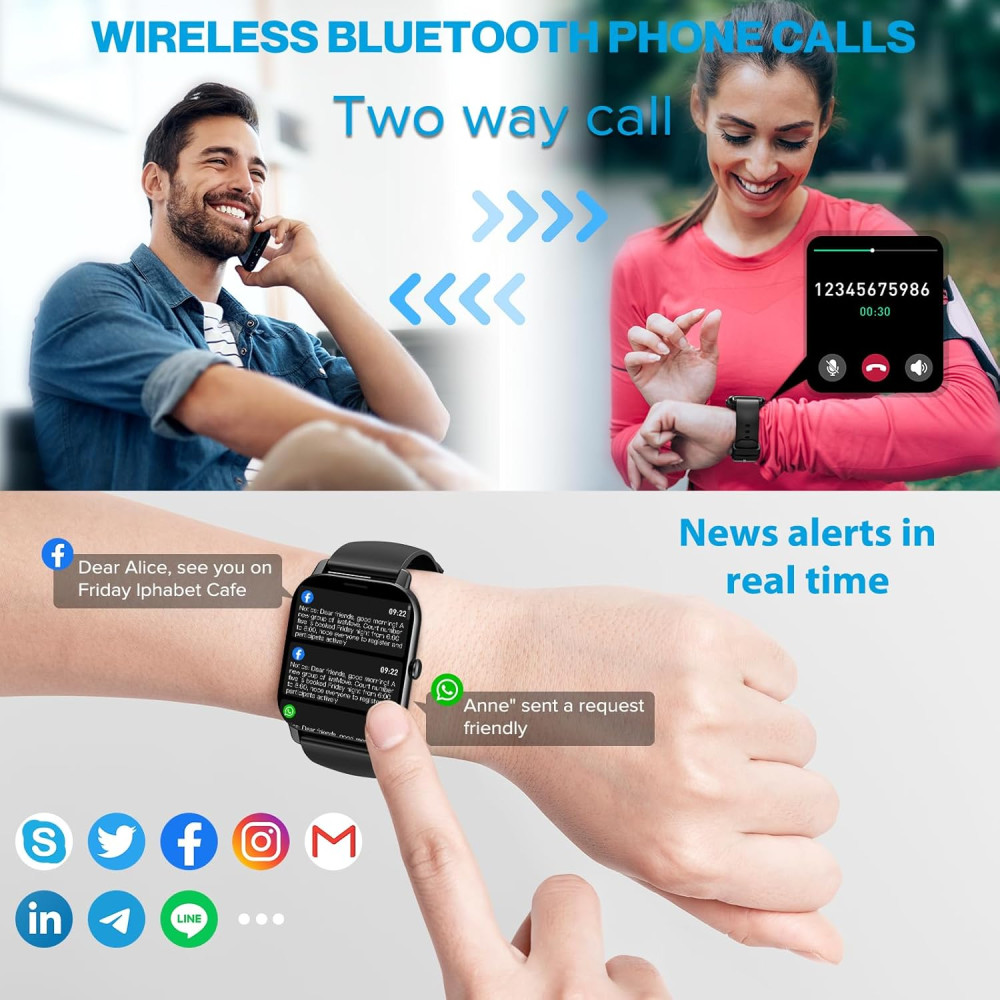 Смарт-часы Aptkdoe с Bluetooth-звонками, для iOS и Android