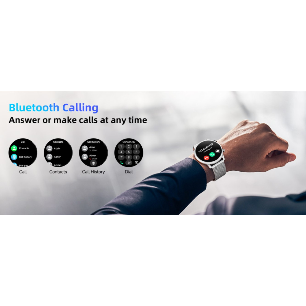 Смарт годинник Hwagol 1,39дюйми Bluetooth дзвінки 2 ремінці
