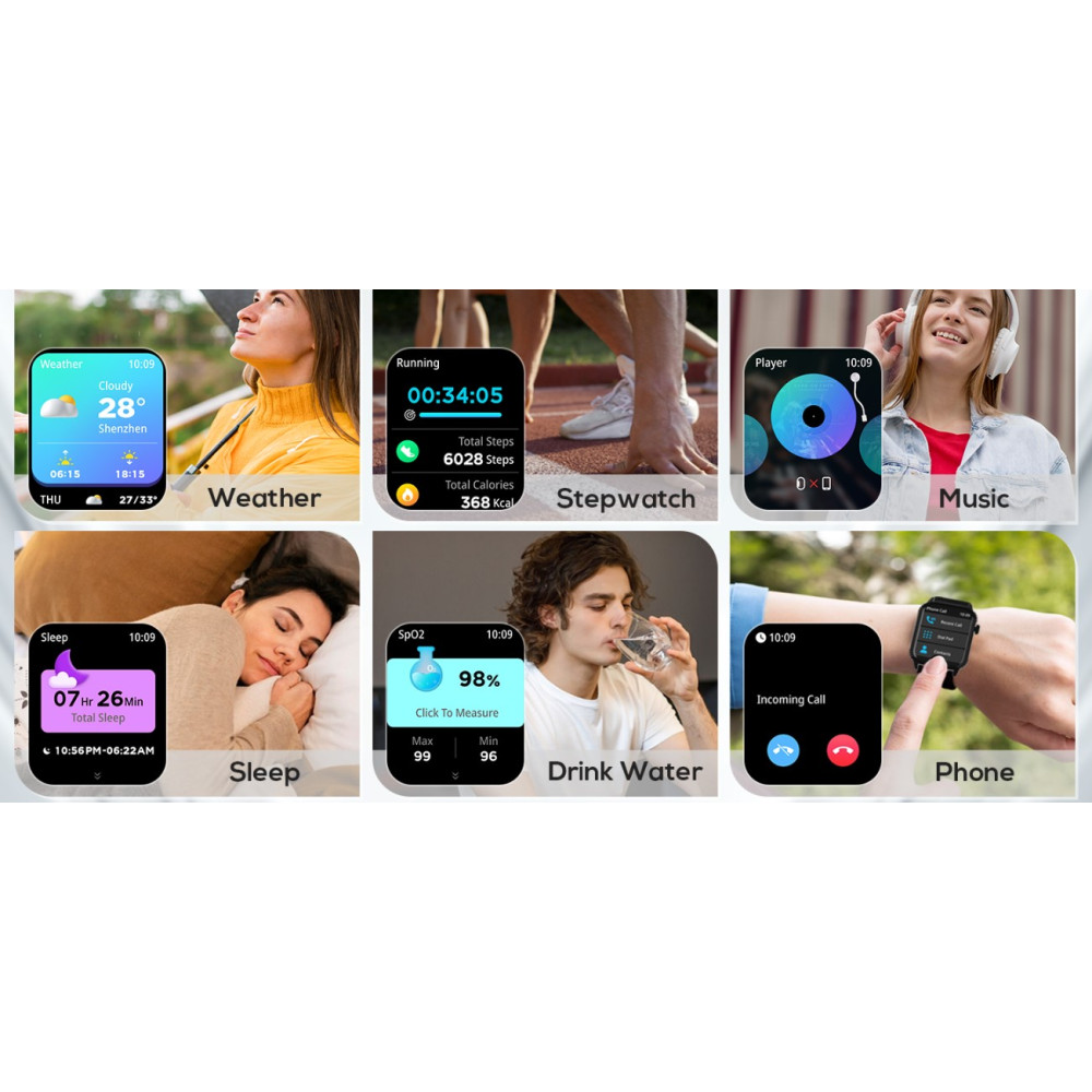 Смарт годинник TRAUSI TG08 Bluetooth дзвінки та 120 режимів спорту