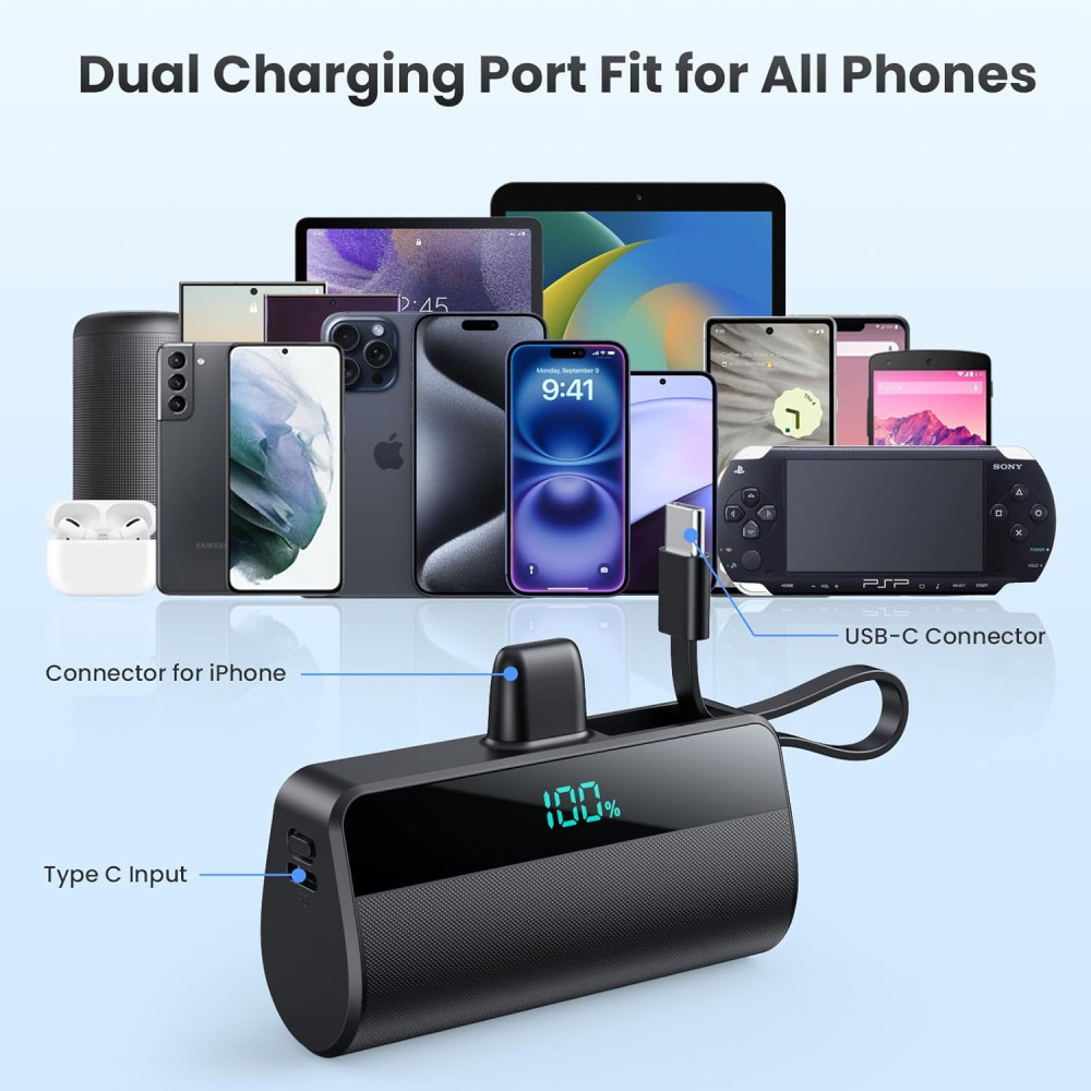 Power Bank Повербанк iPosible, 5500 мАч с портом USB-C, 20 Вт