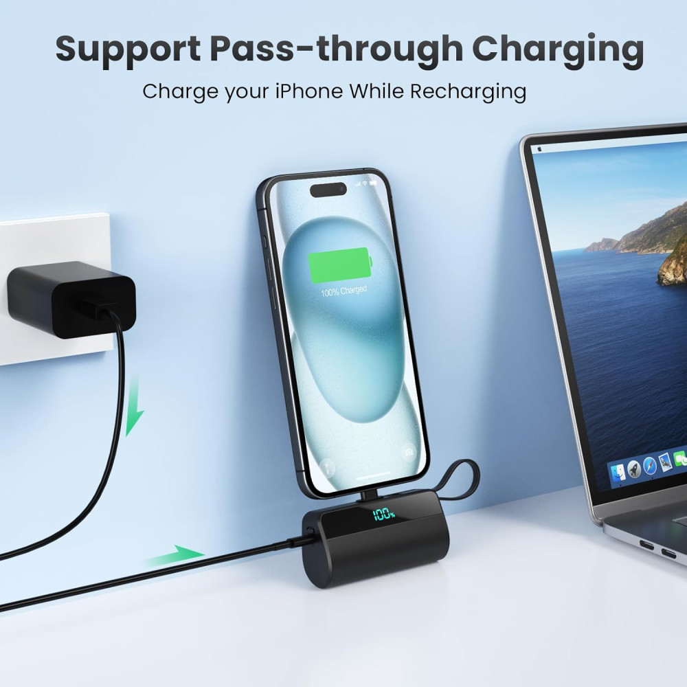 Power Bank Повербанк iPosible, 5500 мАч с портом USB-C, 20 Вт