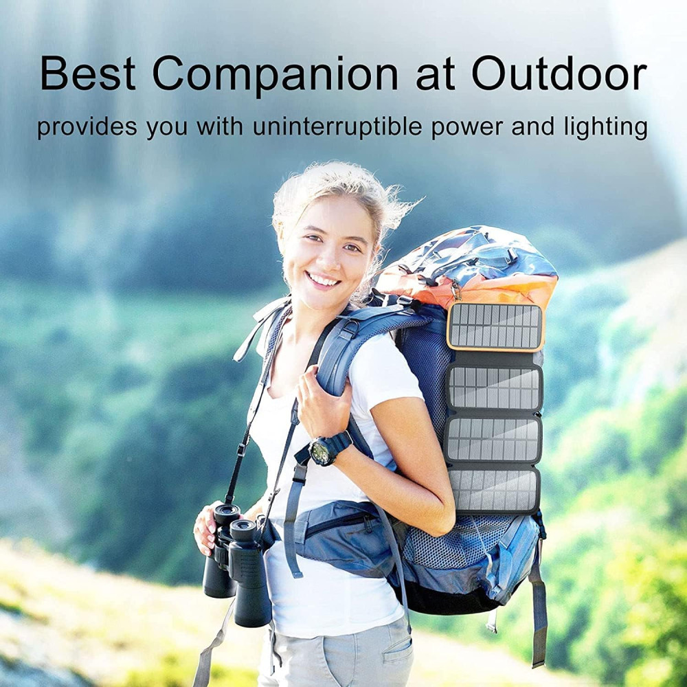 Power Bank CONXWAN с солнечной зарядной панелью, 26800 мАч