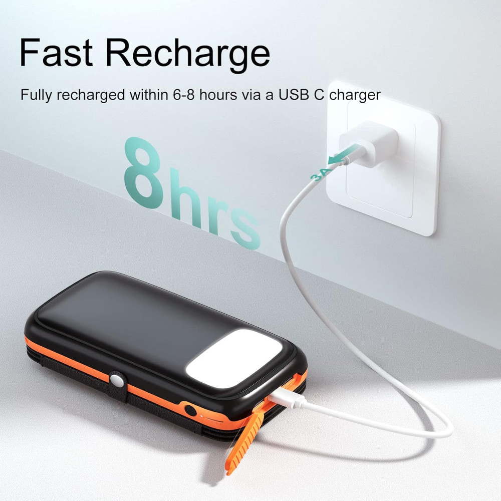 Power Bank CONXWAN с солнечной зарядной панелью, 26800 мАч