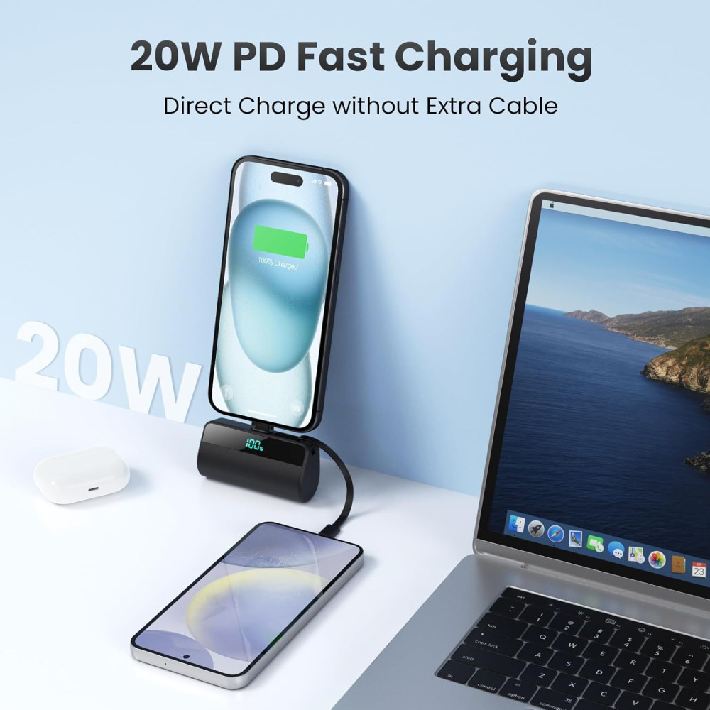 Power Bank Повербанк iPosible, 5500 мАч с портом USB-C, 20 Вт