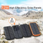 Power Bank CONXWAN с солнечной зарядной панелью, 26800 мАч