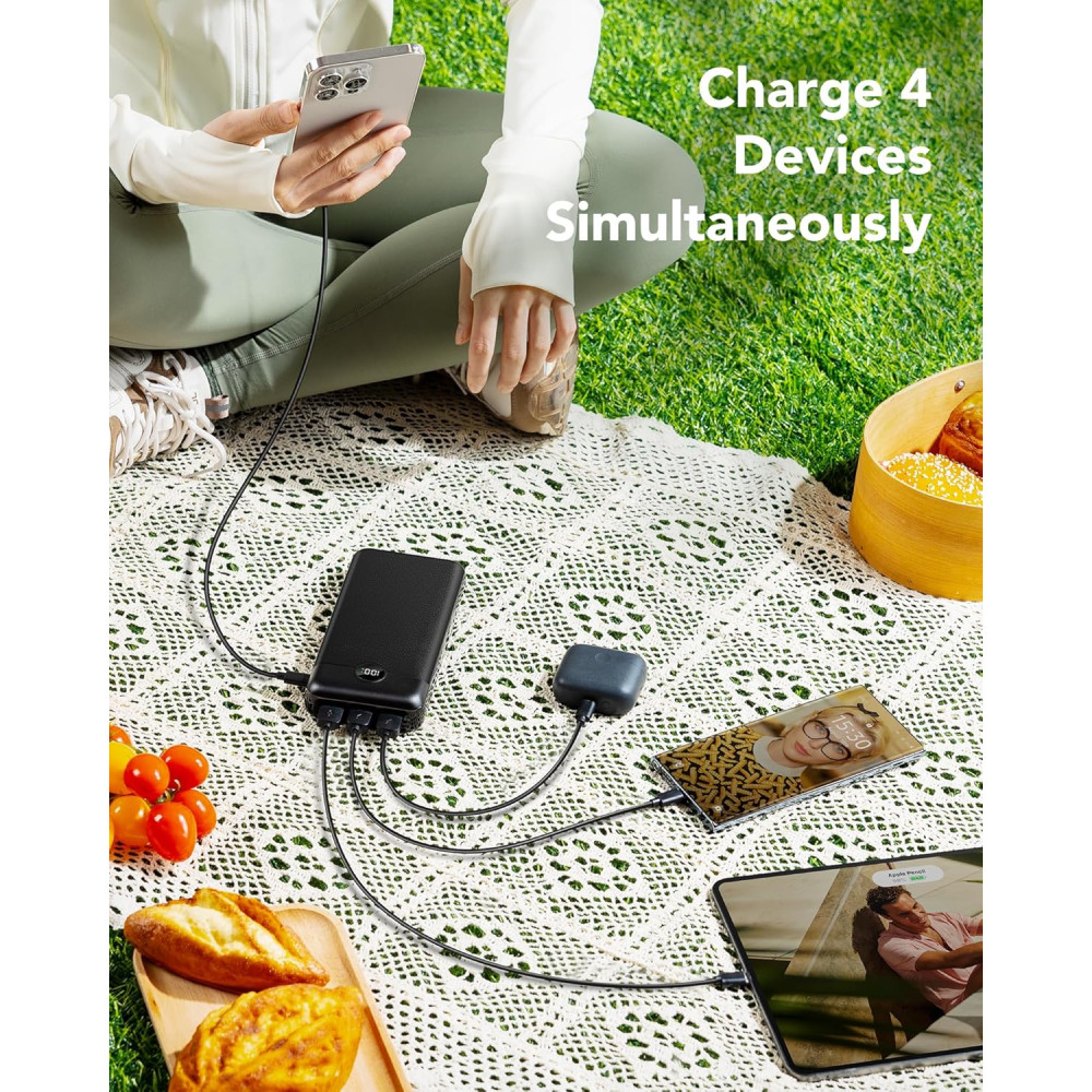 Power Bank CONXWAN с солнечной зарядной панелью, 26800 мАч