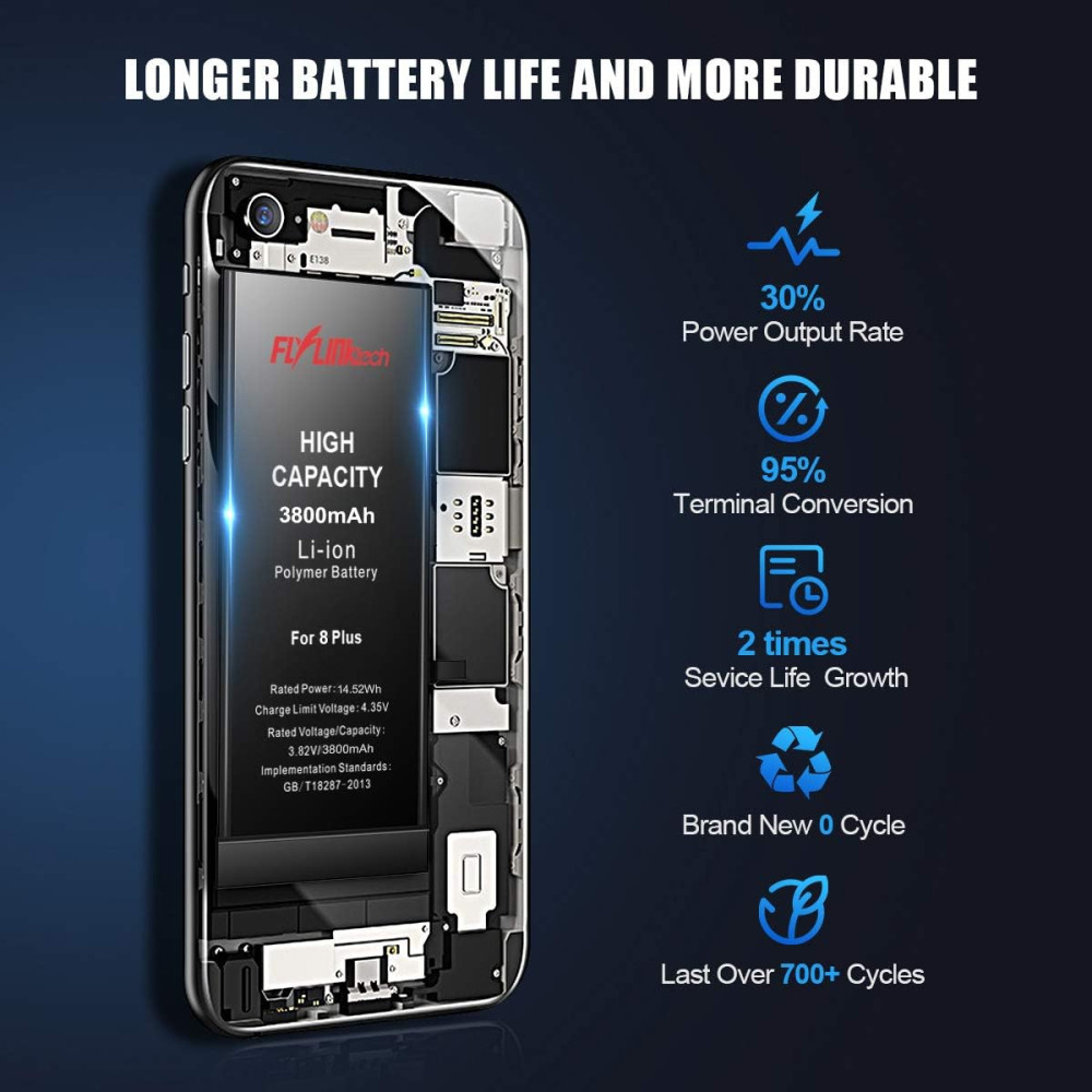 Акумулятор для iPhone 8 Plus FLYLINKTECH 3800mAh комплект з інструментами