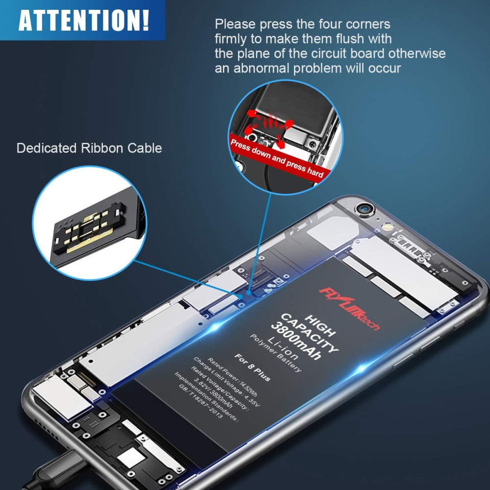 Акумулятор для iPhone 8 Plus FLYLINKTECH 3800mAh комплект з інструментами