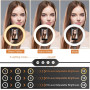 Кольцевая LED-лампа для селфи 10 дюймов UPhitnis с трехногой пультом и держателем для смартфона
