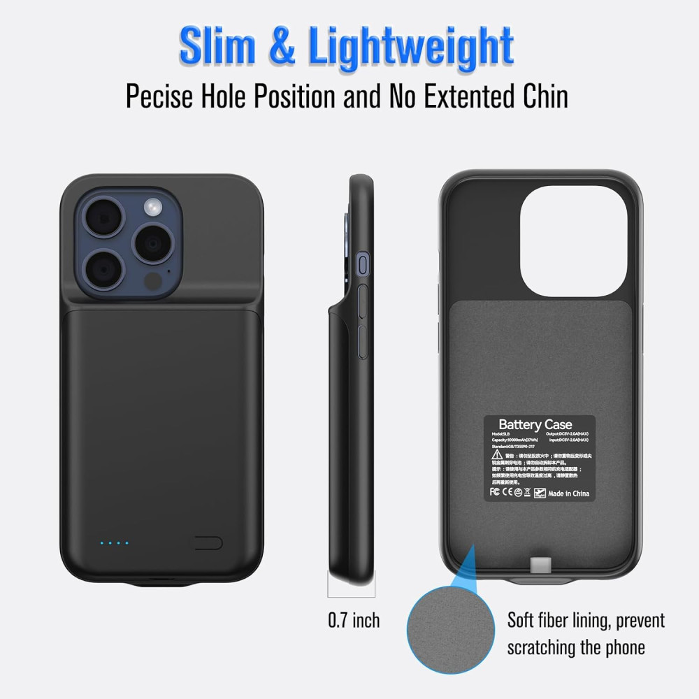 Чехол аккумулятор HUOBAO для iPhone 15 Pro Max 8500mAh 