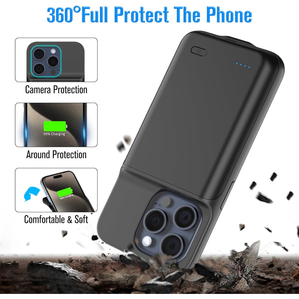 Чехол аккумулятор HUOBAO для iPhone 15 Pro Max 8500mAh 