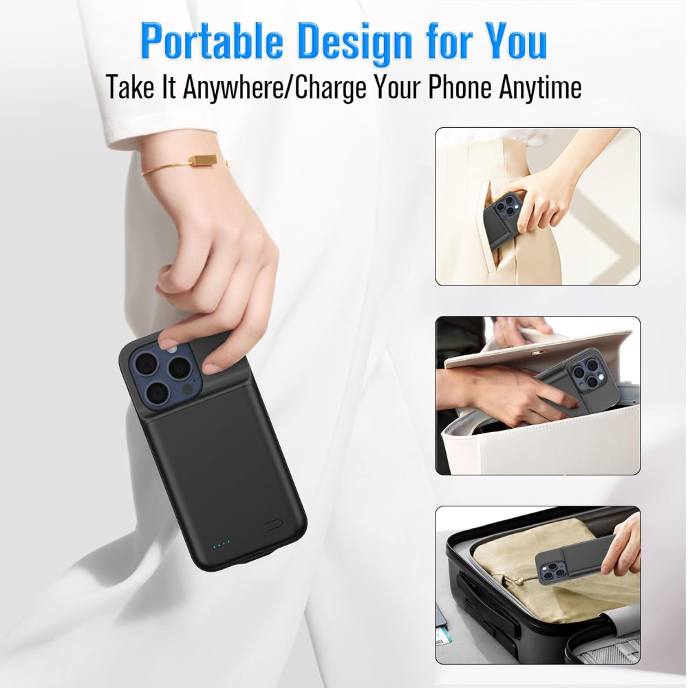 Чехол аккумулятор HUOBAO для iPhone 15 Pro Max 8500mAh 