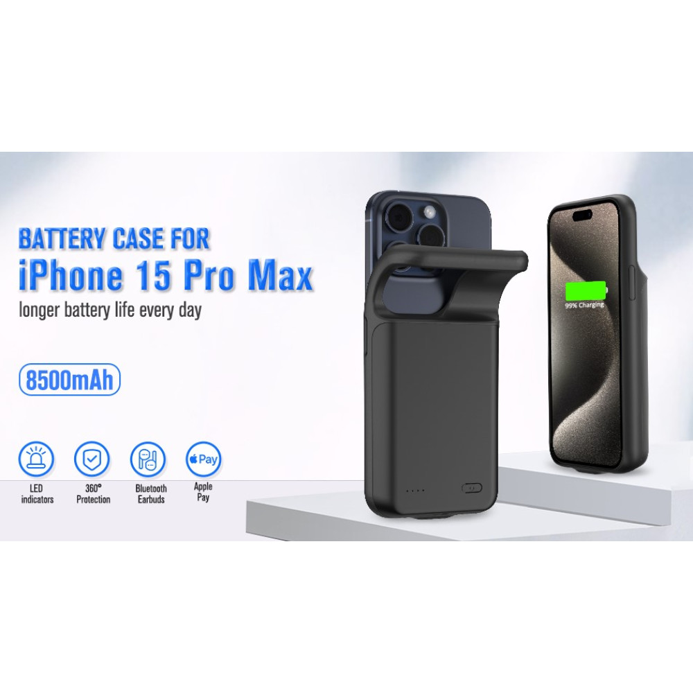 Чехол аккумулятор HUOBAO для iPhone 15 Pro Max 8500mAh 