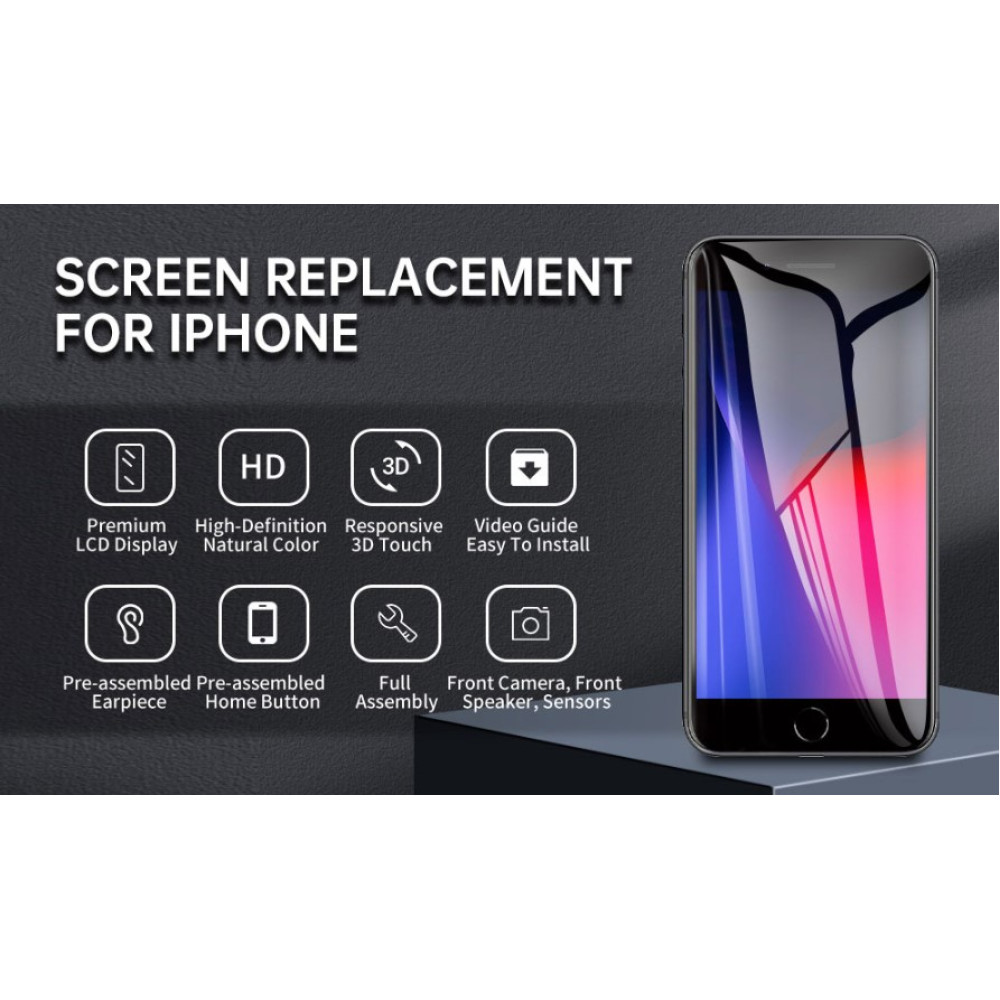 Дисплей для iPhone 8 Plus A1864 / A1897 / A1898 фронтальна камера та повний комплект для заміни