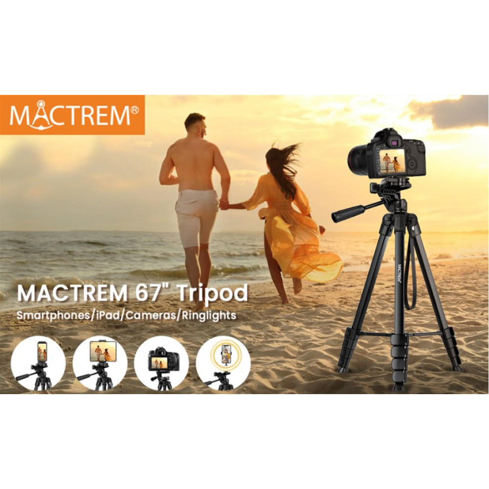 Универсальный штатив MACTREM 170 см с Bluetooth-пультом и держателем для телефона