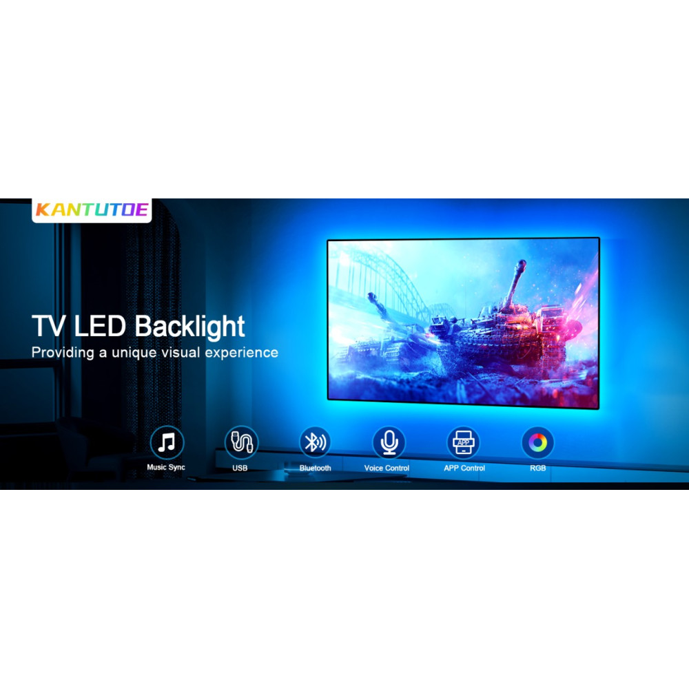 LED підсвітка для телевізора 4 м KANTUTOE для TV від 32 до 55 діагональ