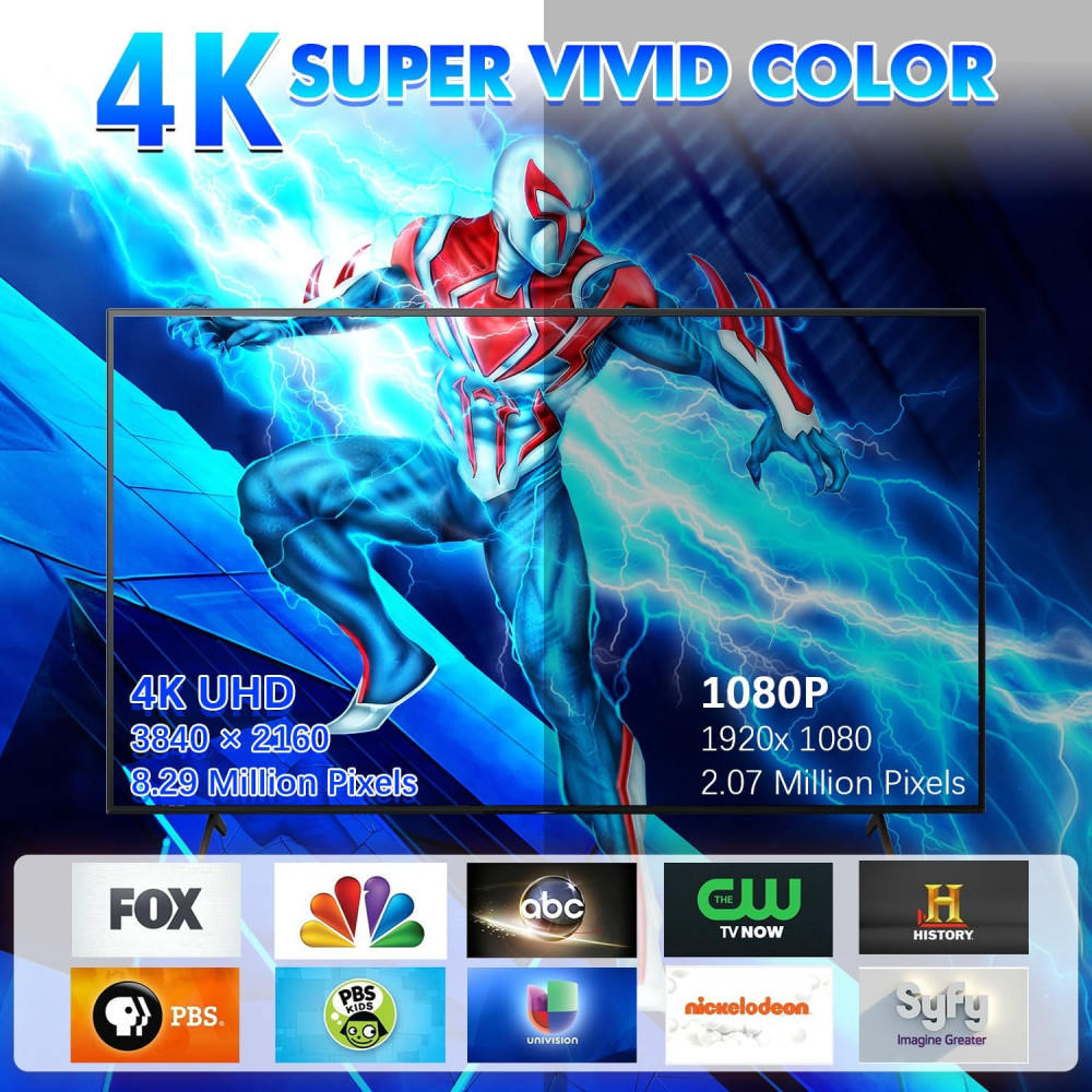 Телевизионная антенна с усилителем TV Aerial 4K/1080p для домашних телевизоров с магнитным основанием