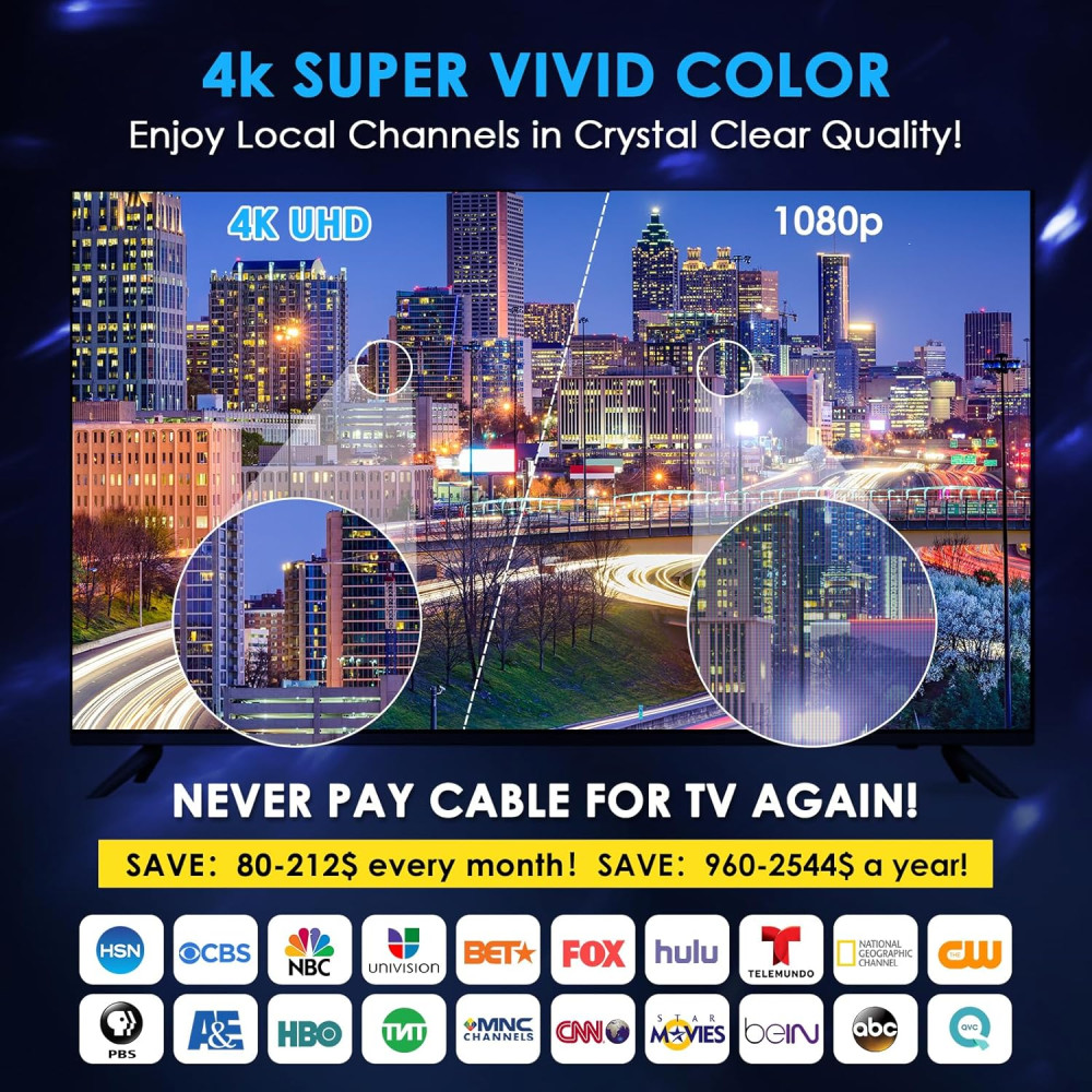 Телевизионная антенна Smart TV с усилителем High Gain Freeview 4K 1080P HDTV
