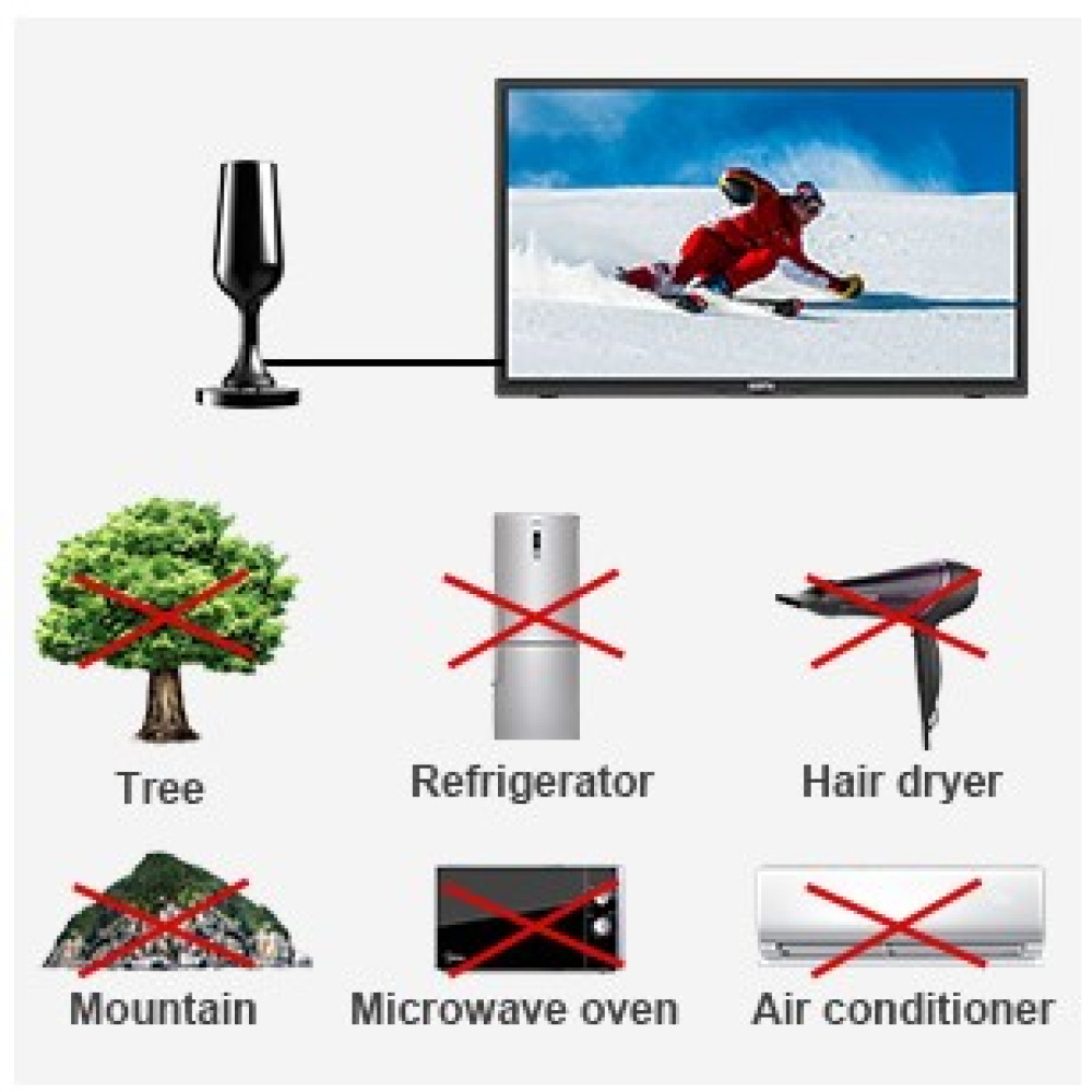 Телевизионная антенна с усилителем TV Aerial 4K/1080p для домашних телевизоров с магнитным основанием
