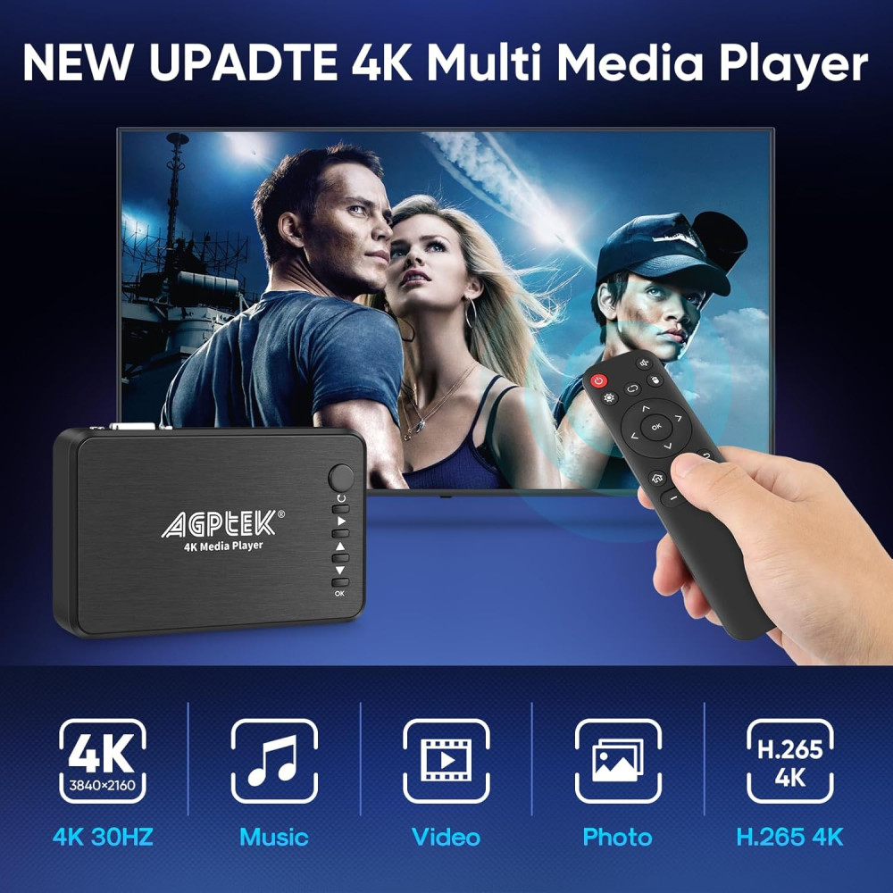 Медіаплеєр з HDMI AGPTEK HA0058 1080P USB 2 0 SD з пультом управління