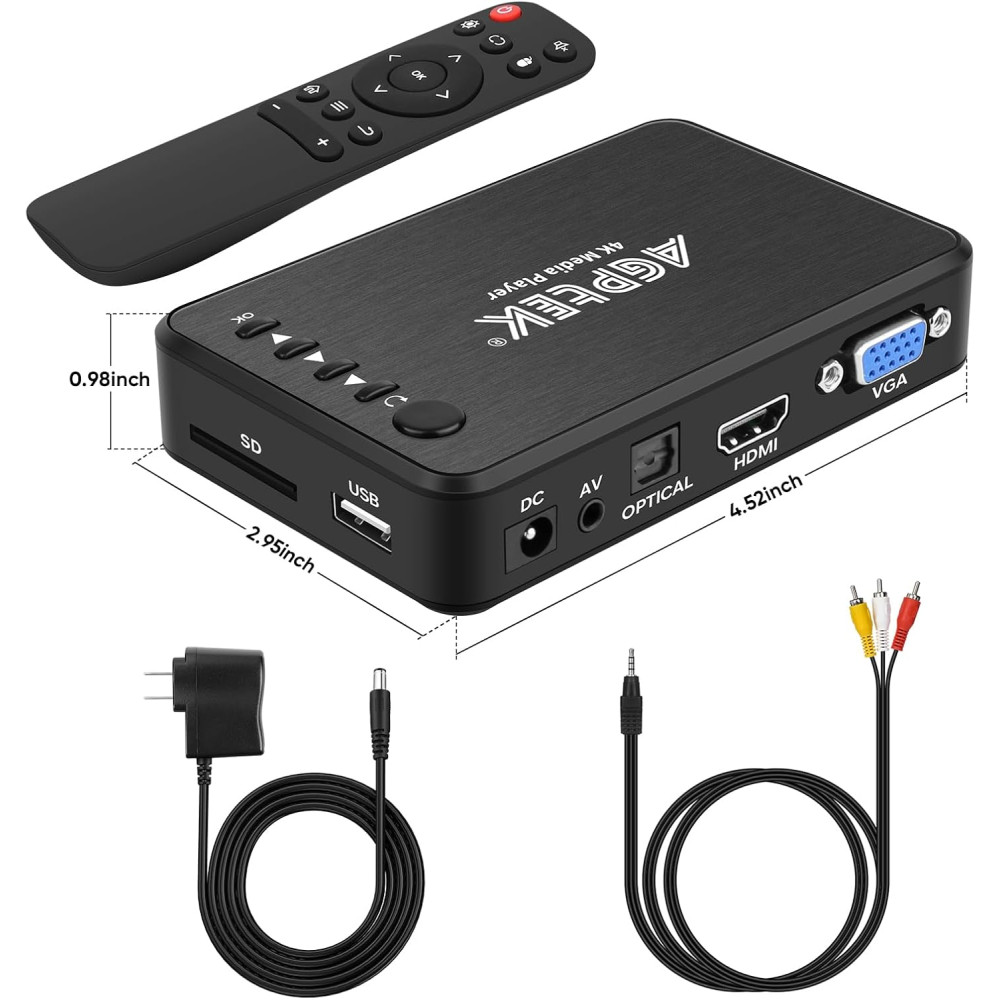 Медіаплеєр з HDMI AGPTEK HA0058 1080P USB 2 0 SD з пультом управління