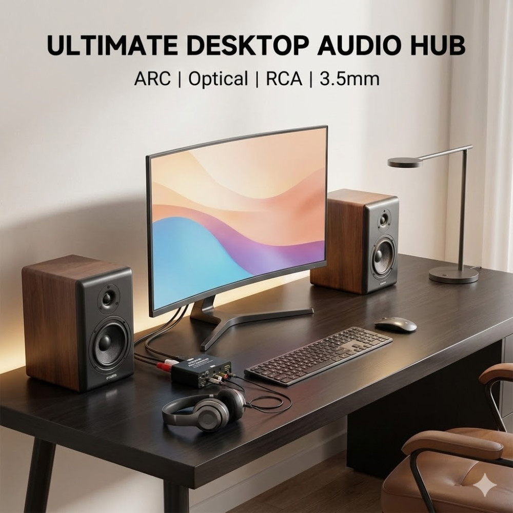 Аналоговий та цифровий аудіо конвертер  адаптер SDKDZKG 192KHz HDMI ARC