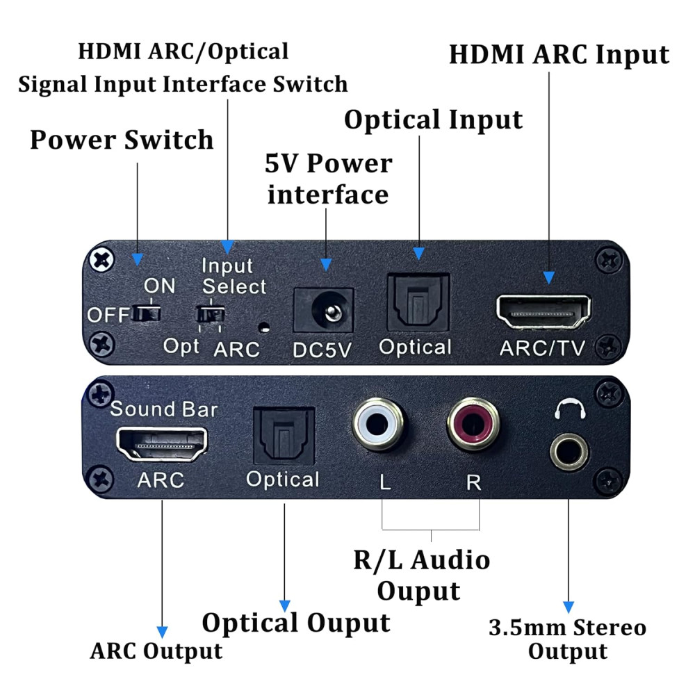 Аналоговий та цифровий аудіо конвертер  адаптер SDKDZKG 192KHz HDMI ARC