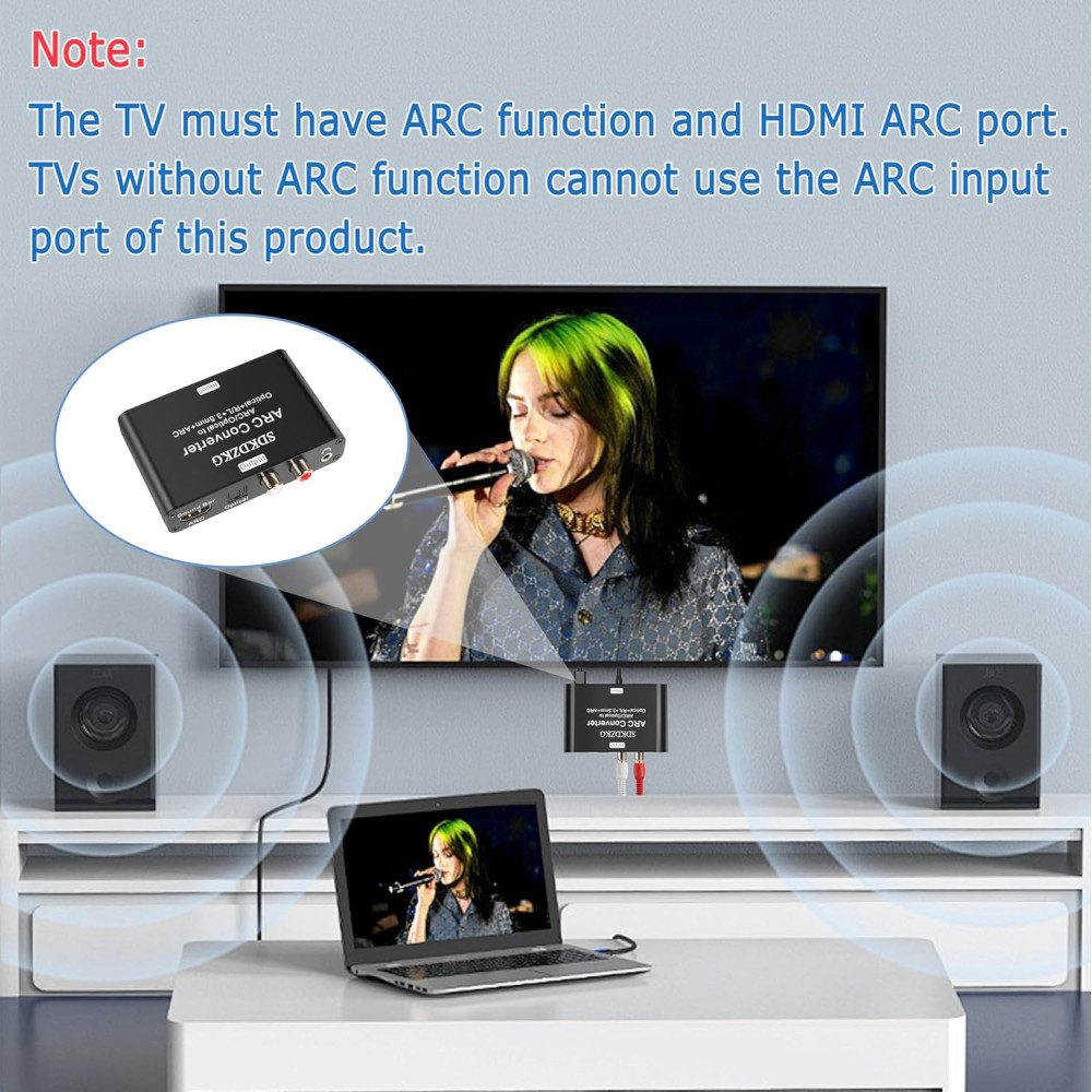 Аналоговий та цифровий аудіо конвертер  адаптер SDKDZKG 192KHz HDMI ARC