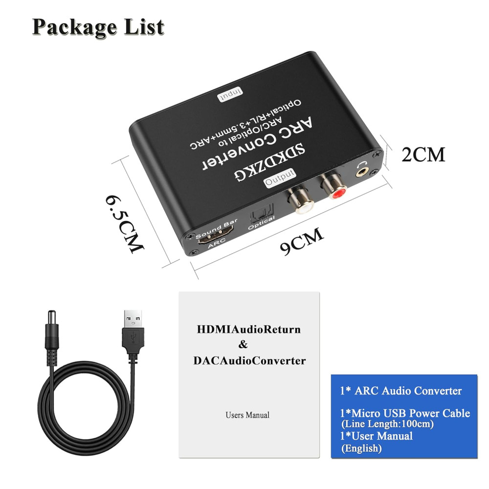 Аналоговий та цифровий аудіо конвертер  адаптер SDKDZKG 192KHz HDMI ARC