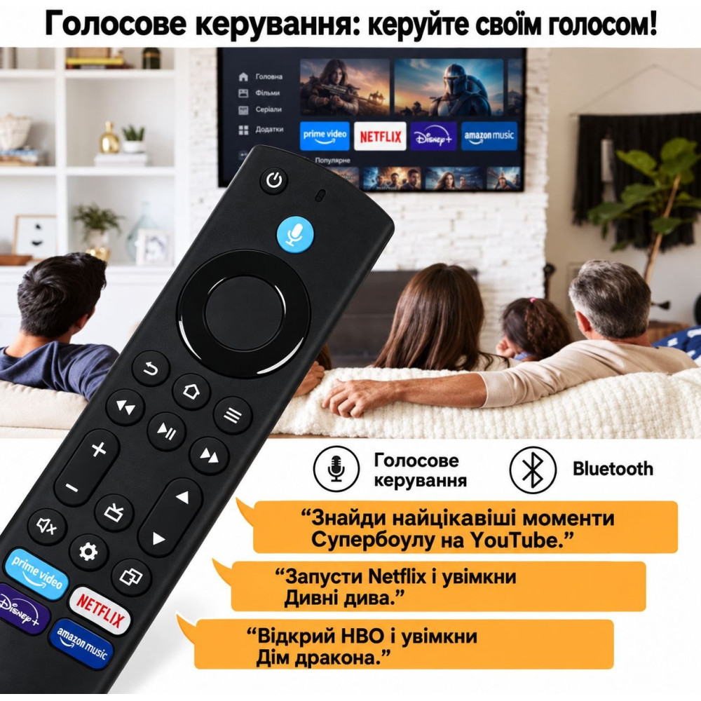 Пульт дистанционного управления Elterazone для Amazon Fire TV с голосовым поиском Bluetooth