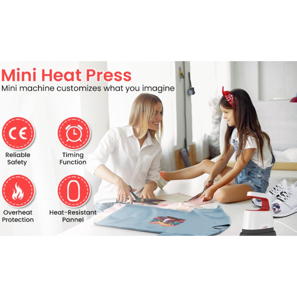 Портативный мини термопресс Ablemark HY128 для термопереноса 3 температуры 4 таймера