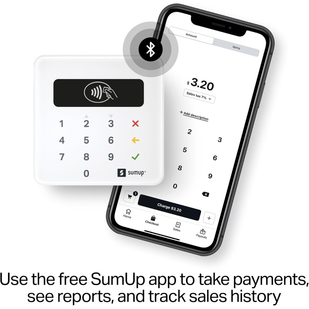 Платежный терминал SumUp 3G Plus, Bluetooth, NFC RFID, картридер для смартфона и планшета